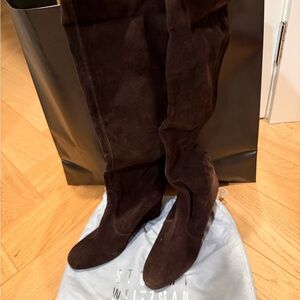 Stuart Weitzman Women's Dark Brown Suede Ankle Boots